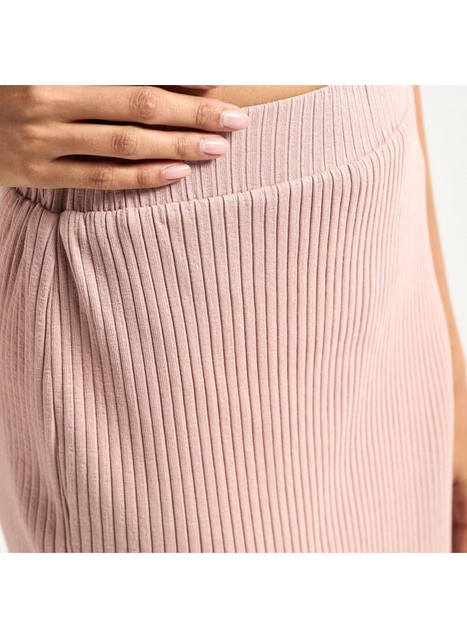 Splash FAV Textured Pencil Skirt with Elasticated Waistband  - Image 4