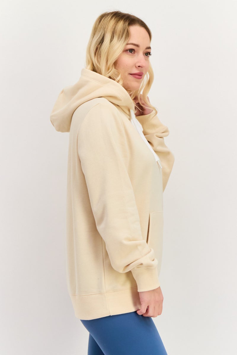 Champion ملابس رياضية نسائية بأكمام طويلة مناسبة، هودي، بيج - Image 4