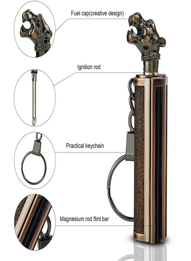BIASTNR Permanent Match Keychain Lighter, Flint Matchstick Fire Starter Lighter, Reusable Flint Waterproof Camping Survival Gear - Image 2
