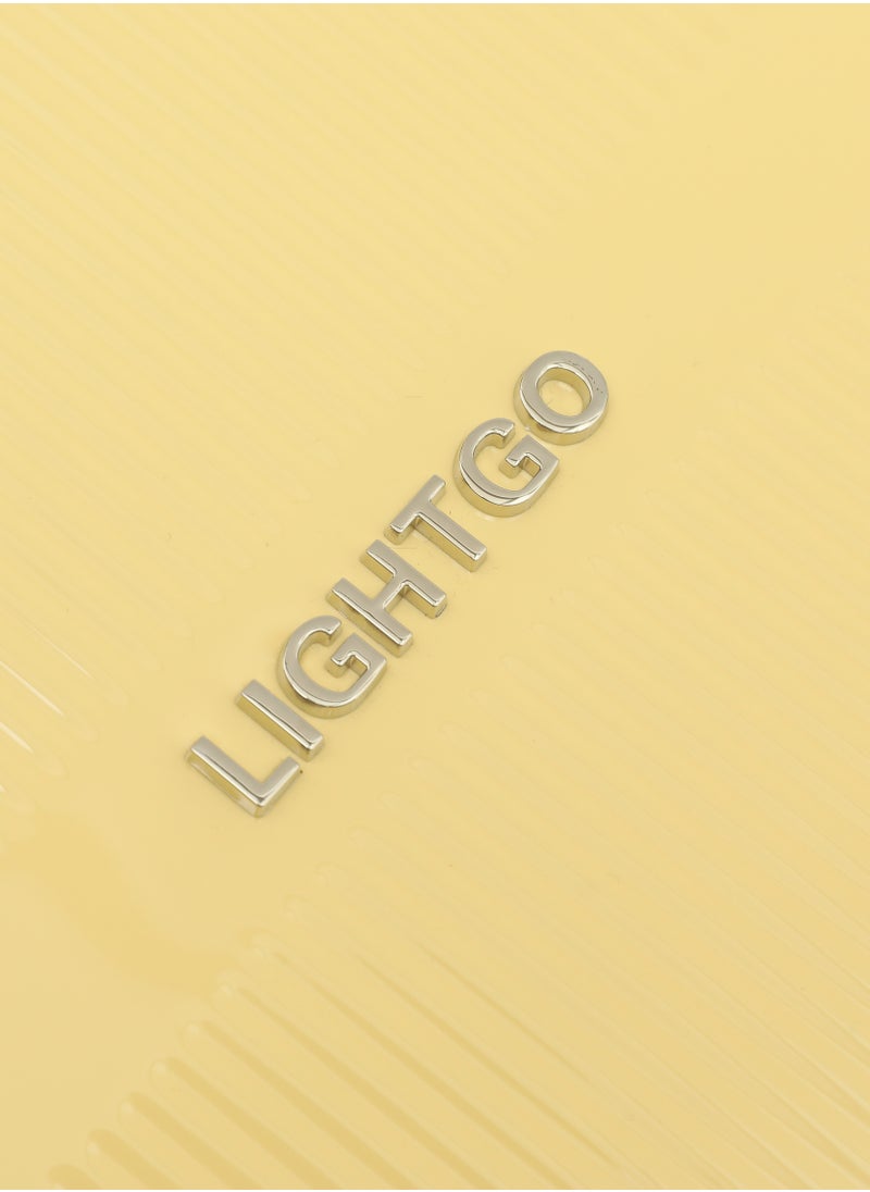 LIGHTGO - LIGHTGO 7624 yellow color 28" Suitcase large size luggage check in luggage with TSA Lock travel case YKK zipper with power bank pocket 100% PC light weight luggage - Image 1