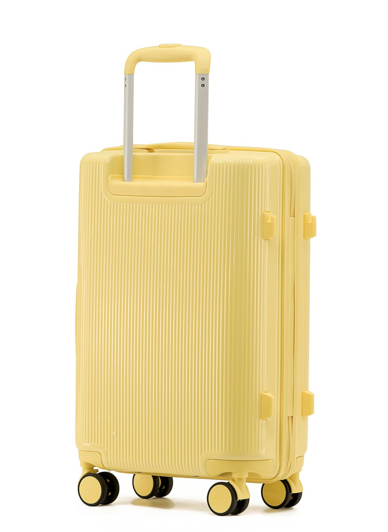 LIGHTGO - LIGHTGO 7624 yellow color 28" Suitcase large size luggage check in luggage with TSA Lock travel case YKK zipper with power bank pocket 100% PC light weight luggage - Image 1