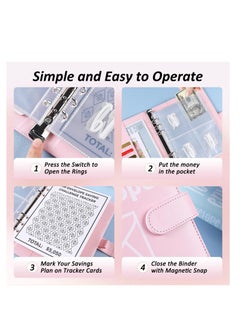 Excefore 100 Envelopes Saving Challenge Binder, Savings Binder with Laminated Tracker, Budget Binder with Cash Envelopes, Budget Planner, Easy and Fun Way to Save, Black  - Image 4