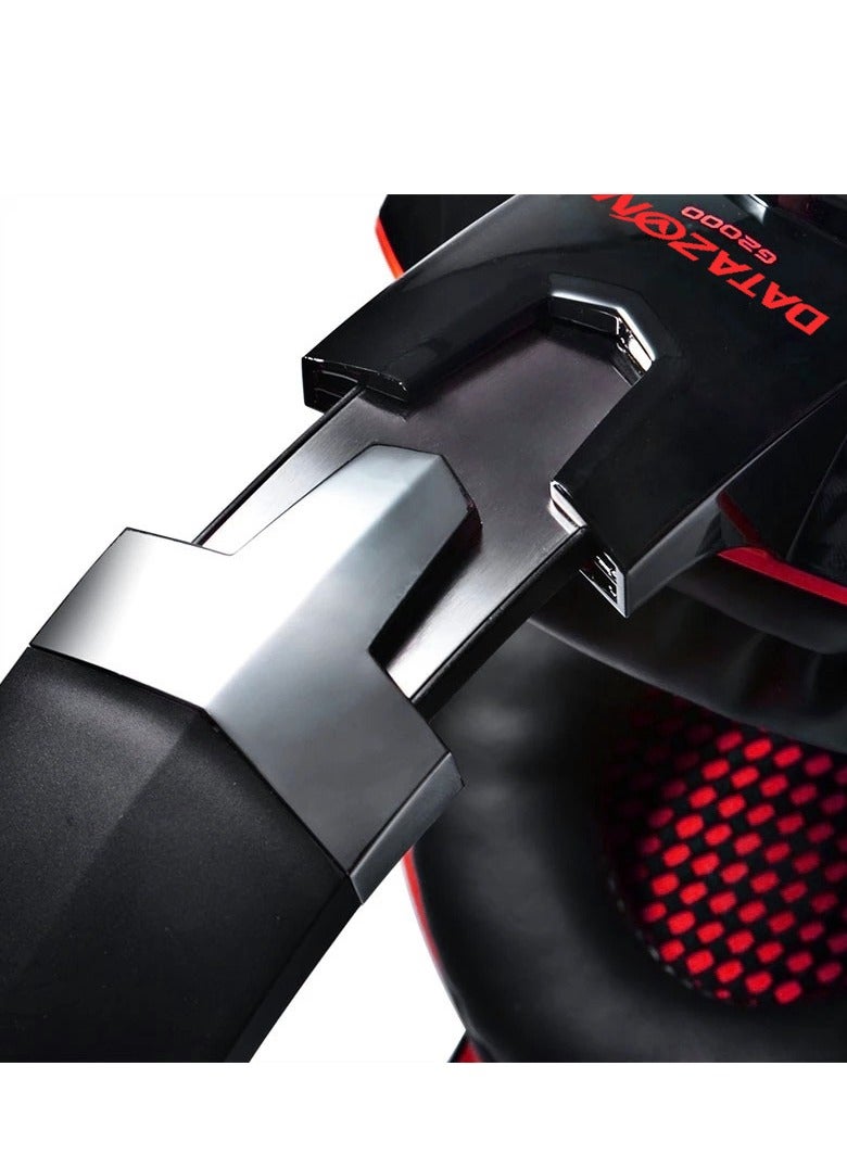 Datazone Wired Gaming Headset in Red Color with Professional Red Lighting, Noise Cancelling, and High-Precision Surround Sound – Compatible with PS5, PS4, PC, XBOX – High Quality and Designed for Gaming Enthusiasts - Image 2