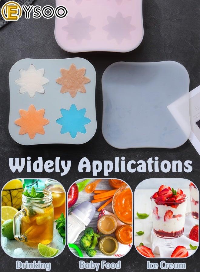 EYSOO Ice Cube Trays 4 Grids Silicone Ice Cube Molds with Lid Ice Trays for Freezer Easy-release Ice Cube Maker Silicone Ice Mold BPA Free Ice Maker Tray - Image 5