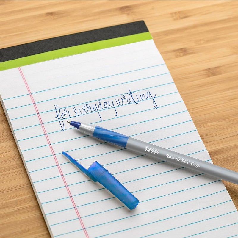 BIC Round Stic Grip Xtra Comfort Ballpoint Pen, Medium Point (1.2mm), Blue, 8-Count - Image 5