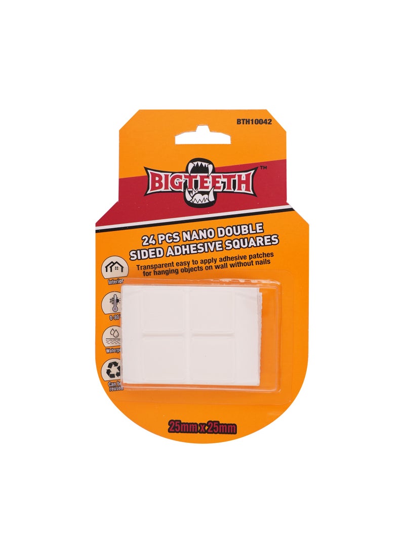 24 PCS Nano Double Sided Adhesive Squares 25mm x 25mm