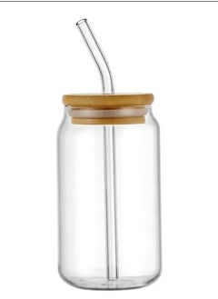 OQUERA Pack of 2 - 500ml Borosilicate Glass Cups with Glass Straw, and Bamboo Lid - Heat Resistant, Stovetop, Microwave, and Dishwasher Safe - Transparent Juice Glass, Milk Cups, Breakfast Mug,  - Image 3