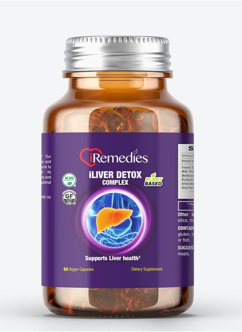 iRemedies - iLiver Detox Complex – 60 vegan capsules – gluten free - Image 1