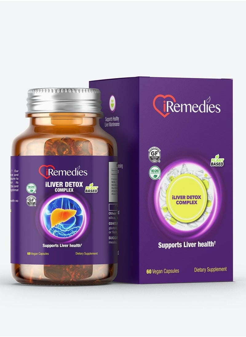 iRemedies - iLiver Detox Complex – 60 vegan capsules – gluten free - Image 1