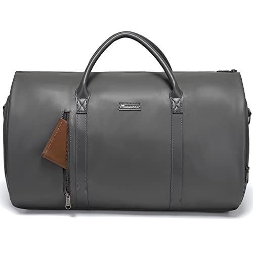 Modoker Leather Garment Bag for Travel, Modoker Carry On Suit Carrier Travel Bag with Shoulder Strap - Ideal for Business Trips and Weekend Getaways - The Garment Duffel Bag for Traveling Men Women - Image 1