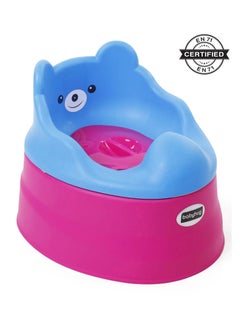 babyhug Babyhug Teddy Buddy Potty Chair, Portable with Smooth Edges, Detachable, High Backrest, 5 Months to 4 Years, 37 x 32 x 27.5 cm - Blue & Pink  - Image 1