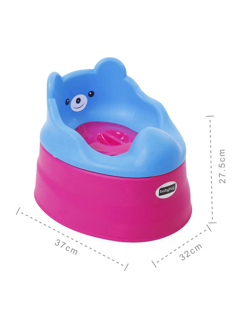 babyhug Babyhug Teddy Buddy Potty Chair, Portable with Smooth Edges, Detachable, High Backrest, 5 Months to 4 Years, 37 x 32 x 27.5 cm - Blue & Pink  - Image 3