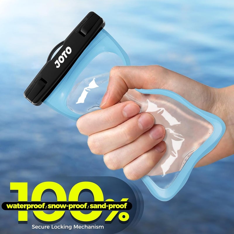 JOTO 2 Pack Waterproof Phone Pouch Case Up to 7", IPX8 Underwater Phone Case Cellphone Dry Bag for iPhone 16 15 14 13 12 Pro Max Xs Max XR X 8 7 6S Plus SE/Galaxy S24 S23 S22 S21 -Blue & Orange - Image 5