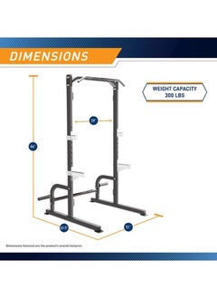 Marcy Squat Rack Durable Adjustable Strength Training Equipment With Multi-Grip Pull-Up Bar Olympic Plate Storage And Space-Saving Design For Home Gym  - Image 3