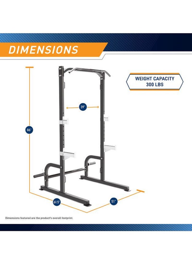 Marcy Squat Rack Durable Adjustable Strength Training Equipment With Multi-Grip Pull-Up Bar Olympic Plate Storage And Space-Saving Design For Home Gym  - Image 3