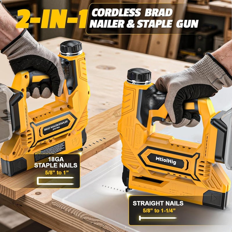 مسدس التثبيت اللاسلكي مقاس 18 من لديوالت 20 فولت ماكس، مسدس مسامير مقاس 18 مع 1000 مسمار لأعمال النجارة الخشبية، بدون فرش، وضعين، من 5/8 إلى 1-1/4 بوصة، الأداة فقط - Image 2