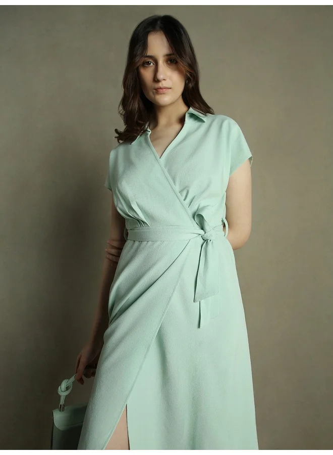 Dennis Lingo Mint Wrap Dress