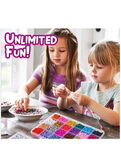 ESSEN Seed Beads and Alphabet Letter Beads Jewellery Making DIY Bracelet Craft Kit for Girls - 4614+ pcs  - Image 4