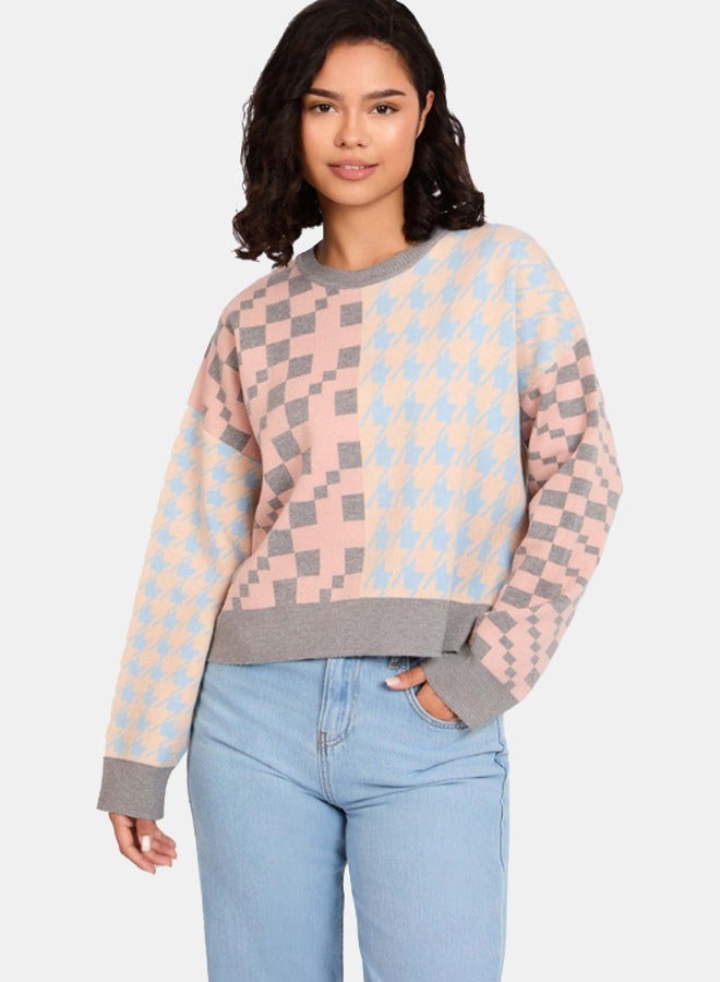 Premoda Women Pullover Cropped Colorful Multicolor  - Image 4