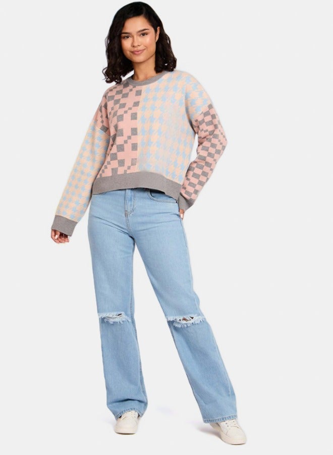 Premoda Women Pullover Cropped Colorful Multicolor  - Image 3