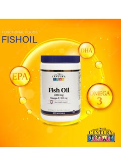 21st CENTURY Omega 3 Fish Oil 1000Mg Softgel For Heart Health, Pack Of 300'S  - Image 4