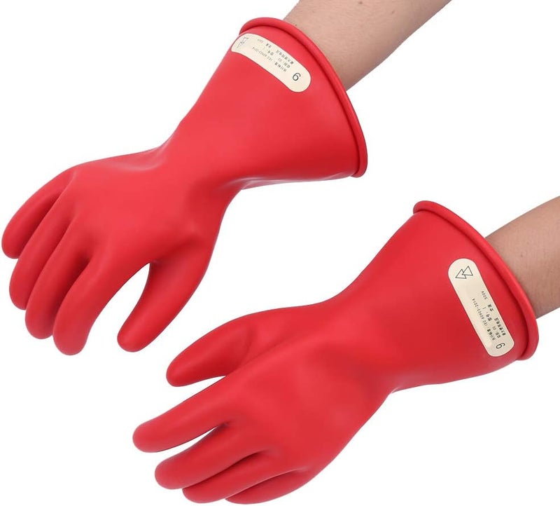 klarako IEC 60693-2014 Insulating Gloves, 1 Pair of Latex Full Finger Low Voltage 500V Reusable Glove Class 00(9) - Image 1