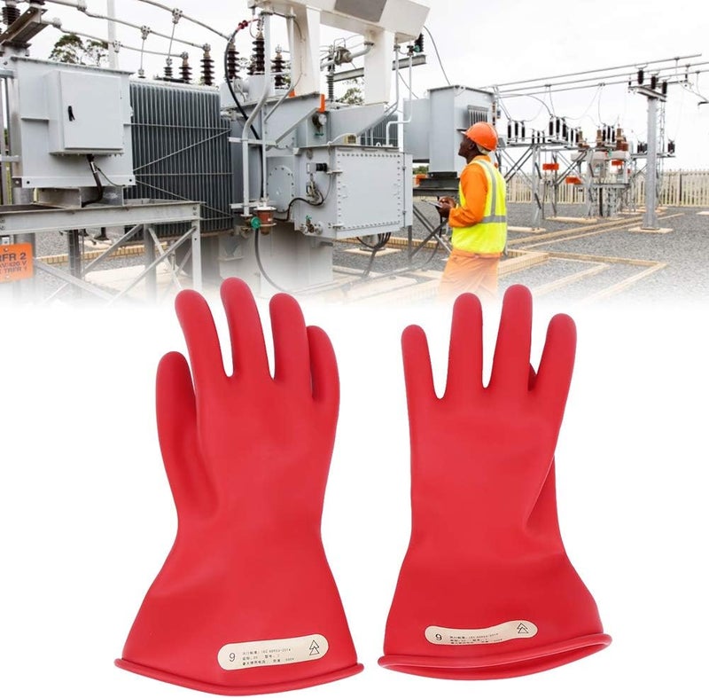 klarako IEC 60693-2014 Insulating Gloves, 1 Pair of Latex Full Finger Low Voltage 500V Reusable Glove Class 00(9) - Image 4