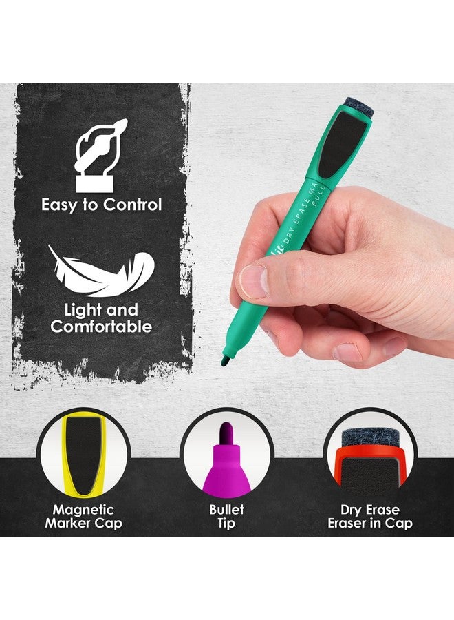 Loddie Doddie 10 Assorted Colored Dry Erase Magnetic Whiteboard Markers With Eraser Caps, 10 Unique Bright And Bold Colors, Medium Point, Low Odor, Non Toxic - Image 3
