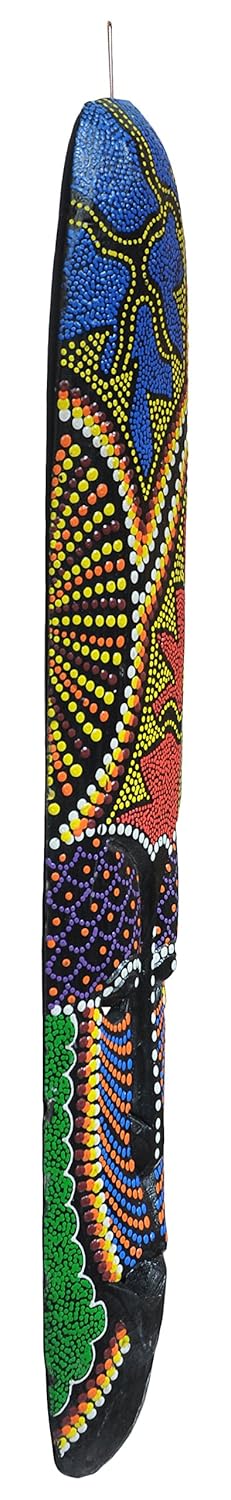 WOODENCLAVE WOODENCLAVE Wood Decorative African Hand Carved Mask 12 x 4 x 50 cm Multicolour - Image 2