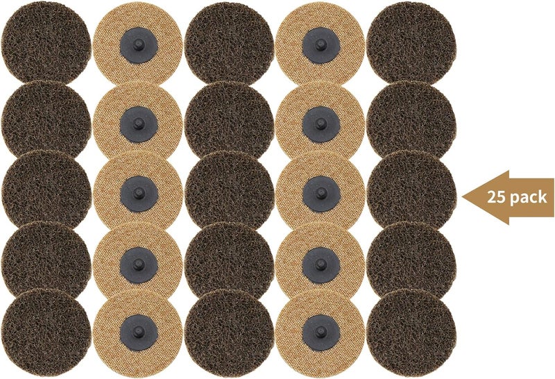 COSPOF 3 Inch Sanding Discs,25 Pack Coarse Quick Change Discs,Surface Conditioning Discs for Die Grinder(Brown-Coarse). - Image 2