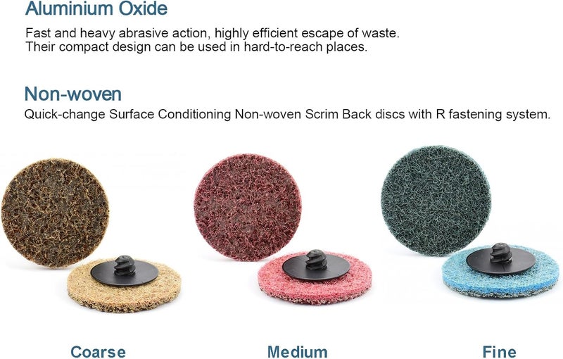 COSPOF 3 Inch Sanding Discs,25 Pack Coarse Quick Change Discs,Surface Conditioning Discs for Die Grinder(Brown-Coarse). - Image 4