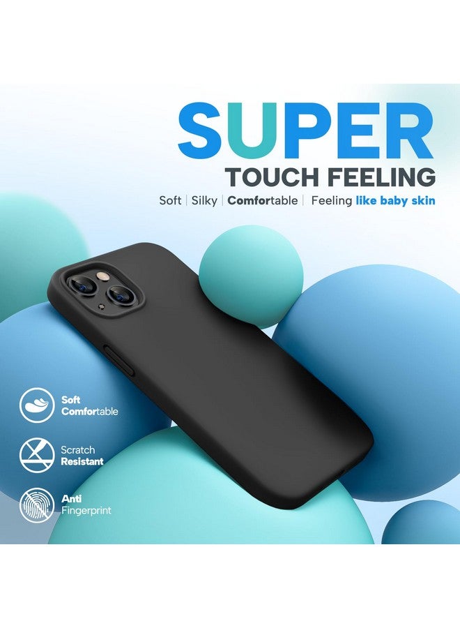 ميراكيس جراب Miracase مصمم لهاتف iPhone 13، مع واقي شاشة من الزجاج المقوى، [بطانة ناعمة من الألياف الدقيقة مضادة للخدش]، جراب هاتف من المطاط السيليكوني السائل المقاوم للصدمات مقاس 13 6.1 بوصة (أسود) - Image 3