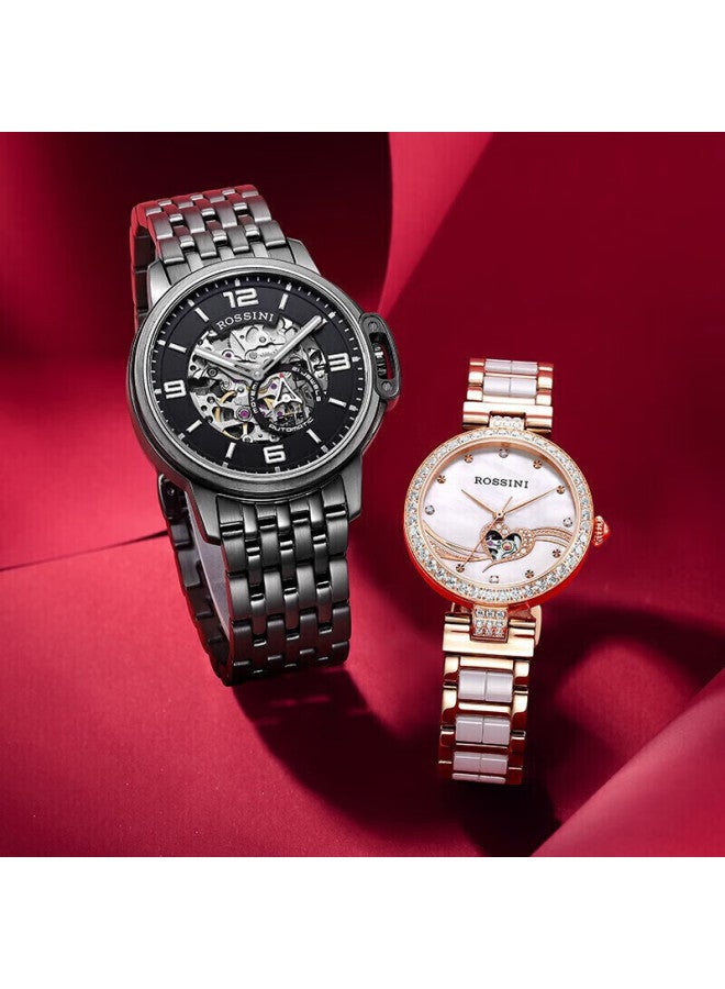 Rossini Couple's Mechanical Watch, Steel Strap, Wedding Gift, Men's And Women's Watch, Domestic Brand, Business Style, 517793/518868 - Image 5