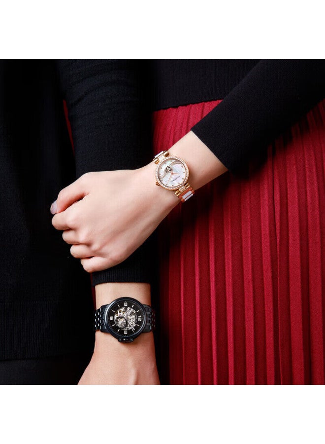 Rossini Couple's Mechanical Watch, Steel Strap, Wedding Gift, Men's And Women's Watch, Domestic Brand, Business Style, 517793/518868 - Image 2