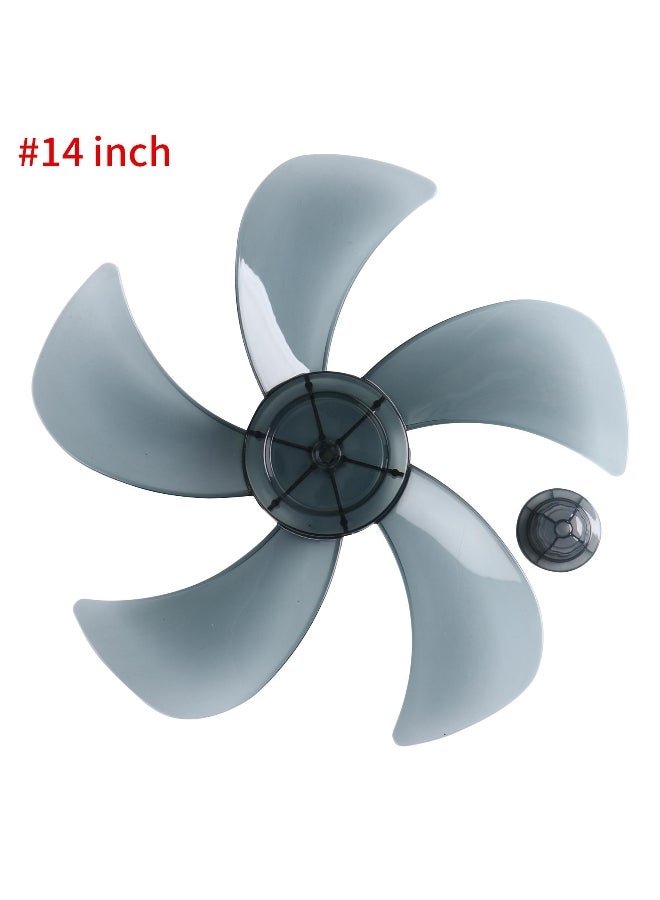 12/14 Inch Replacement Fan Blades 5 Leaves with Nut Cover, for Household Standing Pedestal Fan Table Fanner Fan Accessories  - Image 2