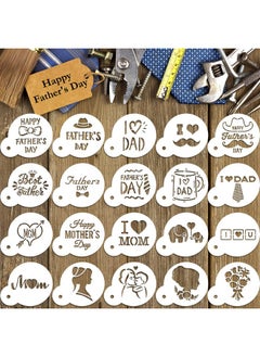 Patelai 20 Pieces Father'S Day Cookie Stencil Set Reusable Cake Baking Templates For Cookie Cupcake Fondant Diy Crafts Theme Party Decoration Supplies  - Image 1