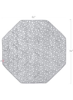 Moonsea Moonsea Octagon Playpen Mat Grey, Non Slip 8 Panel Playpen Mattress Mat Fits Regalo Extra Large Play Yard and hiccapop XL 69" Baby Playpen, Grey Star Octagon Playard Pad  - Image 2