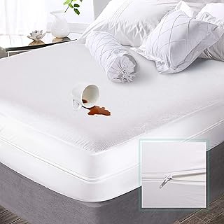 Nestl Nestl Premium Zippered Mattress Encasement - Waterproof Full Mattress Protector - Cotton Terry Top Fits 15 Inches Deep  - Image 1