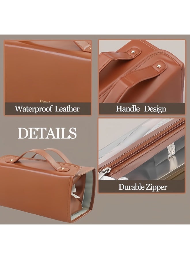 Travel Makeup Bag 4-in-1 Roll-Up,Capacity Cosmetic Bag for Women Portable Pouch Case Toiletry Bag Storage Organizer With 4 Detachable Removable - Image 2