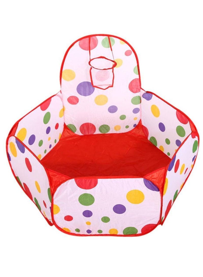 Ball Pit for Toddler - Red Pop Up Childrens Ball Pits for Toddlers Baby Crawl Ball Pool Fence with Basketball Hoop for Indoor and Outdoor. 