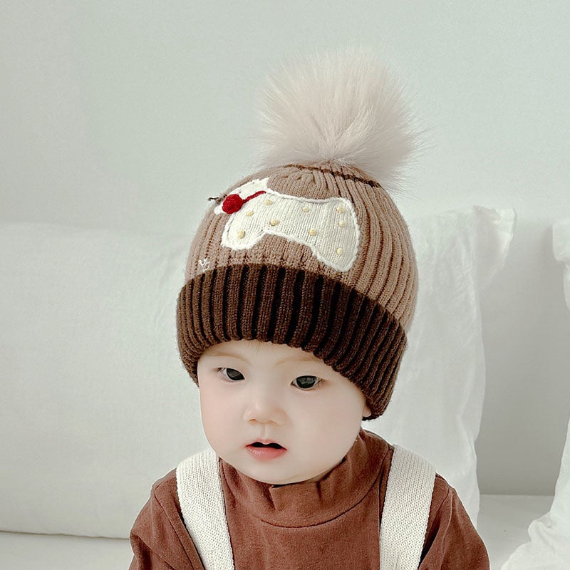 Baby'S Hat Cute Wool Knitted Hat For Boys And Girls Warm Ear Protection Thickened Windproof Cap - Image 5
