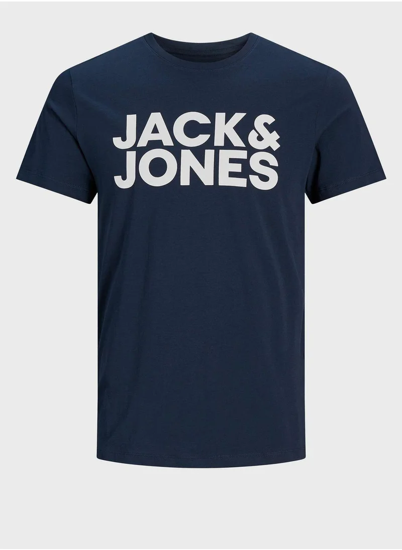 JACK & JONES Logo Slim Fit Crew Neck T-Shirt