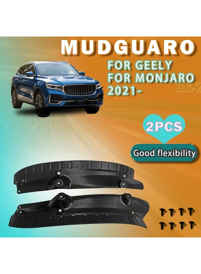 2pcs For Geely Monjaro 2021 Mud Flaps Durable Black Flexible Mudguards Scratch Resistant - Image 1