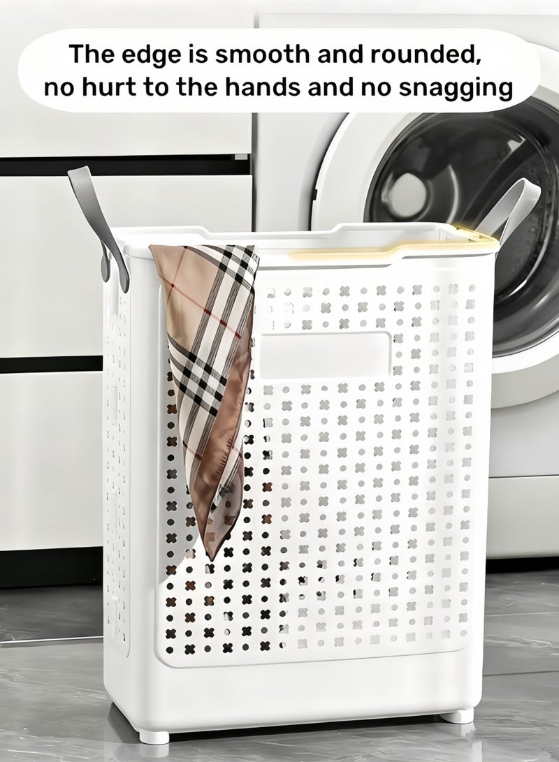 HQ-GAMING Foldable Laundry Basket, Laundry Hamper, Large Capacity Portable Dirty Laundry Basket, Lightweight Foldable Laundry Bin, Space-Saving Laundry Hamper, for Home, Laundry, Travel - Image 5