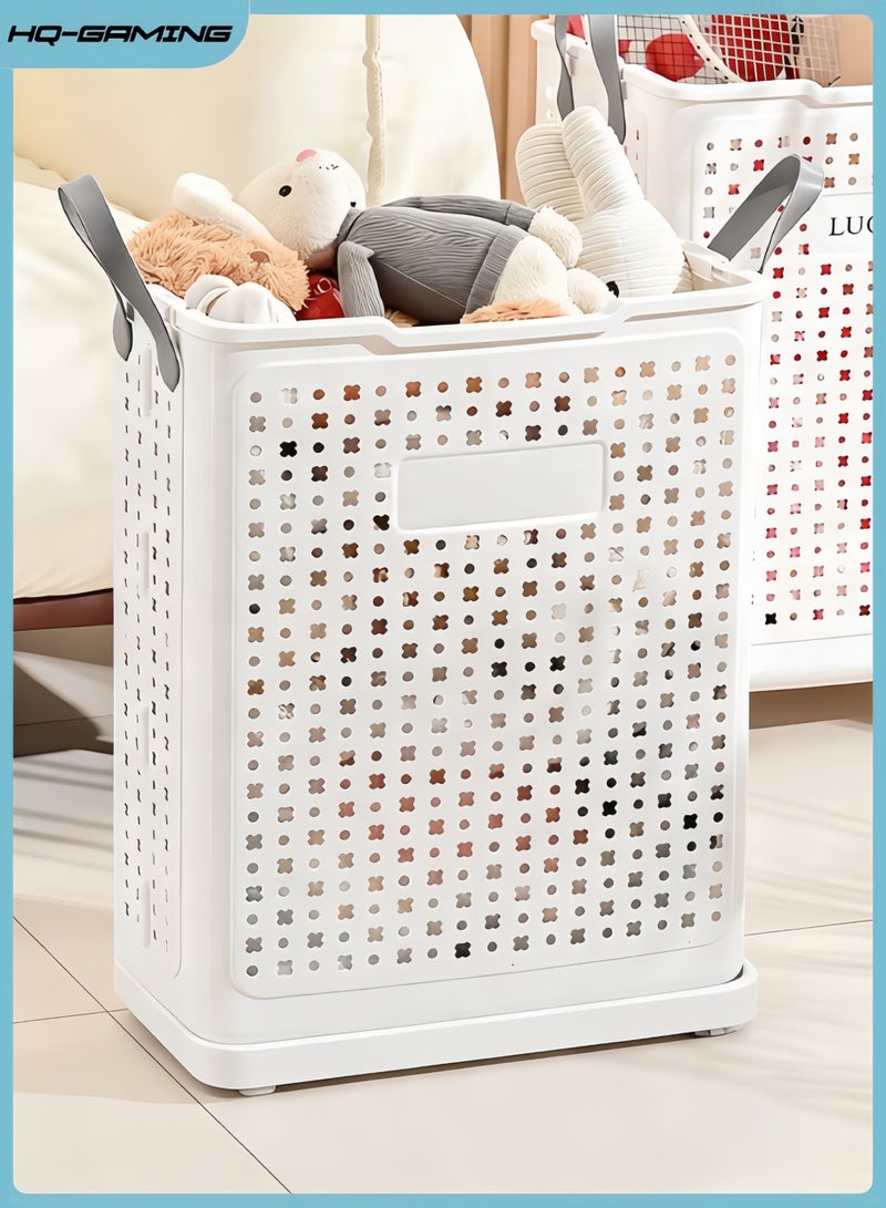 HQ-GAMING Foldable Laundry Basket, Laundry Hamper, Large Capacity Portable Dirty Laundry Basket, Lightweight Foldable Laundry Bin, Space-Saving Laundry Hamper, for Home, Laundry, Travel - Image 1