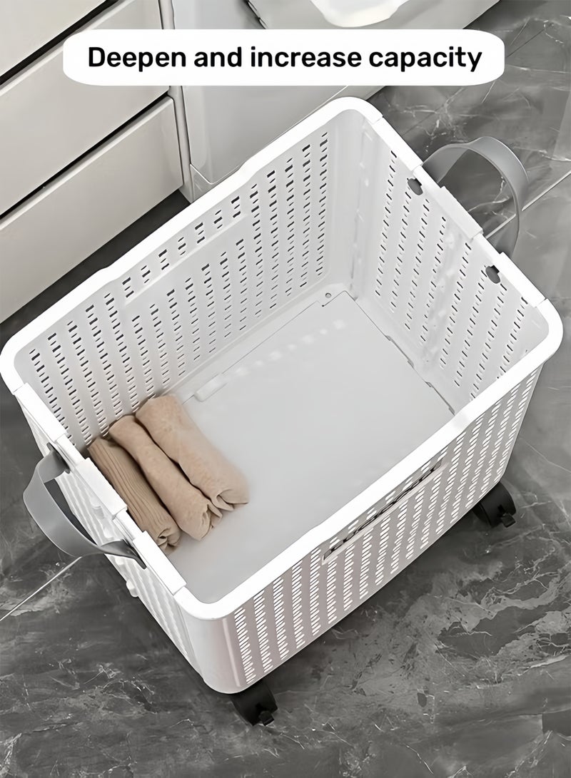 HQ-GAMING Foldable Laundry Basket, Laundry Hamper, Large Capacity Portable Dirty Laundry Basket, Lightweight Foldable Laundry Bin, Space-Saving Laundry Hamper, for Home, Laundry, Travel - Image 4