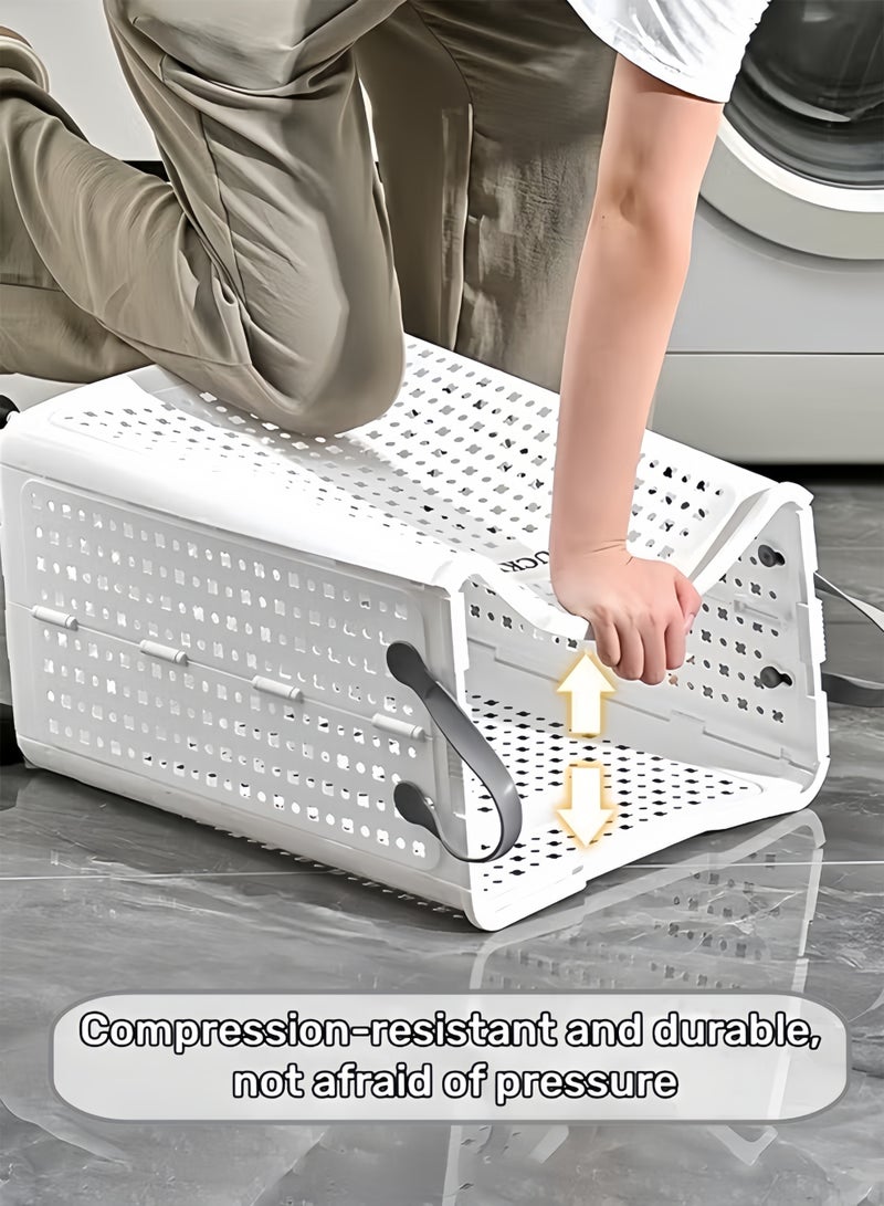 HQ-GAMING Foldable Laundry Basket, Laundry Hamper, Large Capacity Portable Dirty Laundry Basket, Lightweight Foldable Laundry Bin, Space-Saving Laundry Hamper, for Home, Laundry, Travel - Image 3