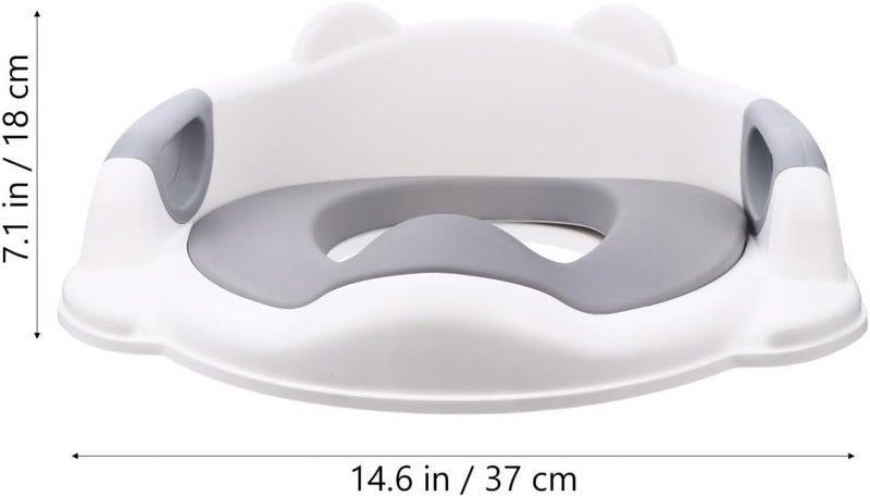POPETPOP PU Soft Cushion Toilet Trainer Seat for Boys and Non Slip Handles for Secure Grip Easy to Clean and Remove Fits Standard Toilets Promotes Independent Potty Training - Image 2