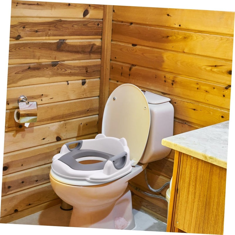 POPETPOP PU Soft Cushion Toilet Trainer Seat for Boys and Non Slip Handles for Secure Grip Easy to Clean and Remove Fits Standard Toilets Promotes Independent Potty Training - Image 4