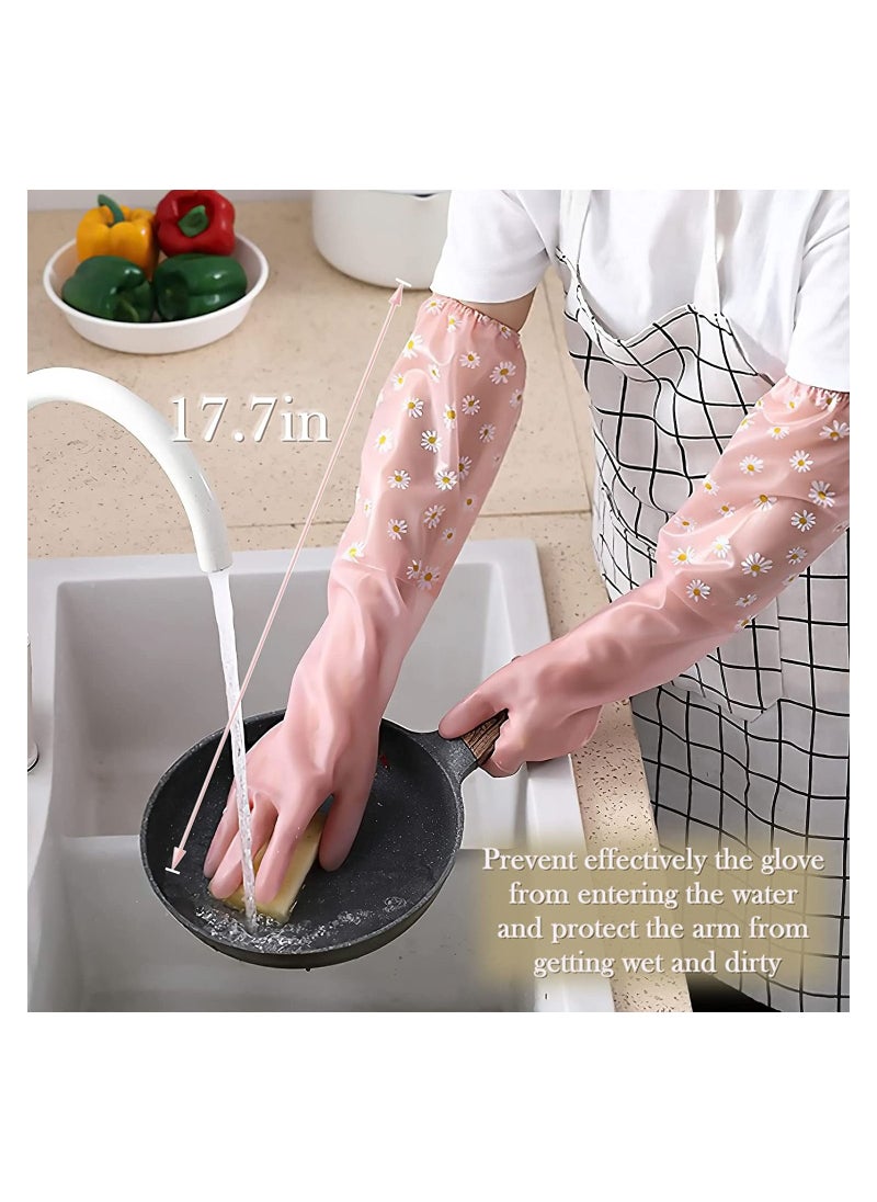 Generic 3 Pairs Reusable Rubber Dishwashing Cleaning Gloves Non-Slip Laundry Kitchen Gardening Waterproof Household Gloves  - Image 5